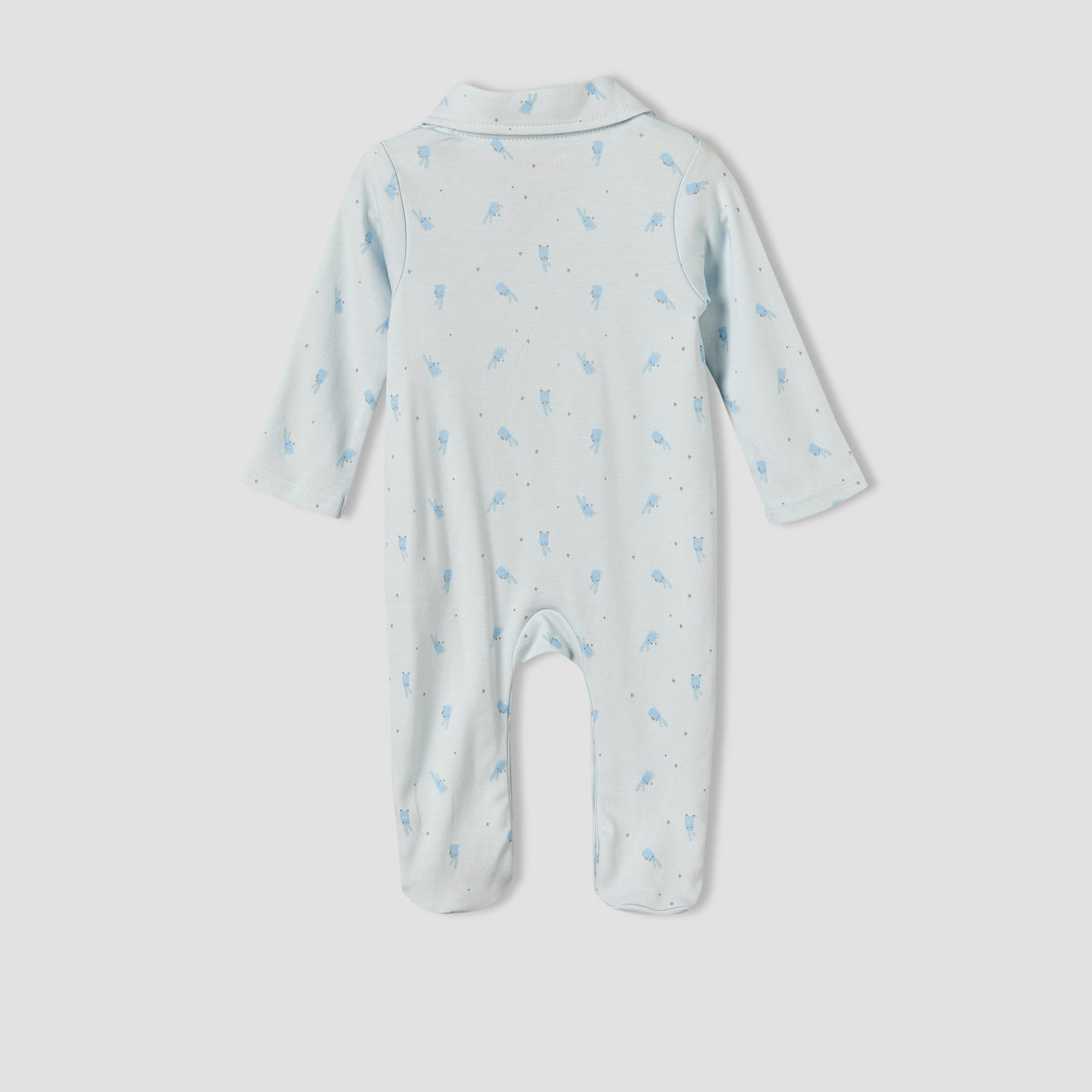 Juniors Cotton Collared Long Sleeves Sleepsuit with Bunny Print