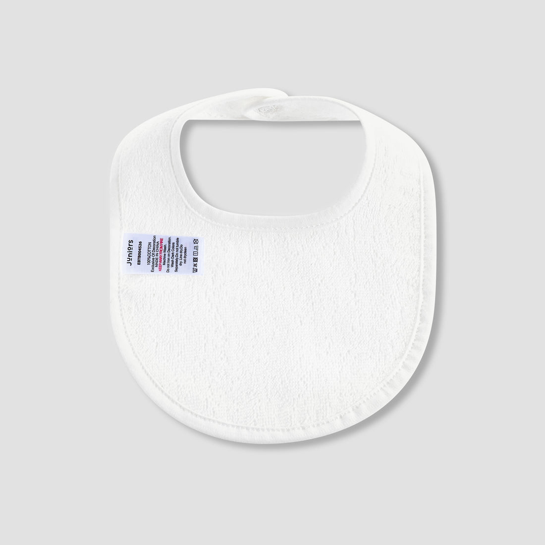 Pack of 4 Juniors Baby Bib with Snap Button Closure