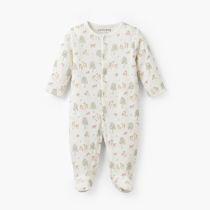 Pack of 3 Juniors Crew Neck Long Sleeves Sleepsuit with Deer Print