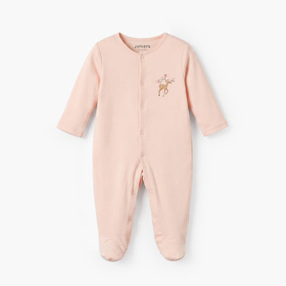 Pack of 3 Juniors Crew Neck Long Sleeves Sleepsuit with Deer Print