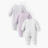 Pack of 3 Juniors Bamboo Cotton Round Neck Long Sleeves Sleepsuit with Print - Purple / 12-18 mths