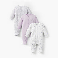 Pack of 3 Juniors Bamboo Cotton Round Neck Long Sleeves Sleepsuit with Print-undefined-image-1