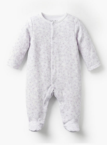 Pack of 3 Juniors Bamboo Cotton Round Neck Long Sleeves Sleepsuit with Print-baby-girls-clothing-nightwear-sleepsuits-image-3