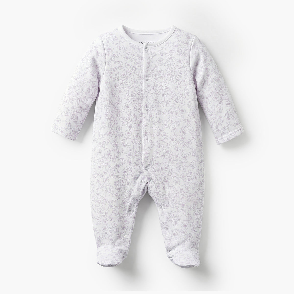 Pack of 3 Juniors Bamboo Cotton Round Neck Long Sleeves Sleepsuit with Print