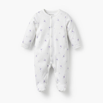 Pack of 3 Juniors Bamboo Cotton Round Neck Long Sleeves Sleepsuit with Print