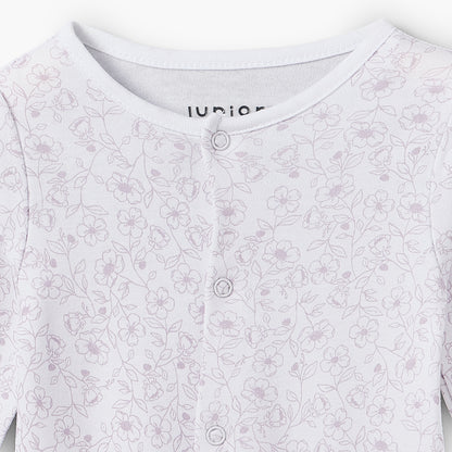 Pack of 3 Juniors Bamboo Cotton Round Neck Long Sleeves Sleepsuit with Print