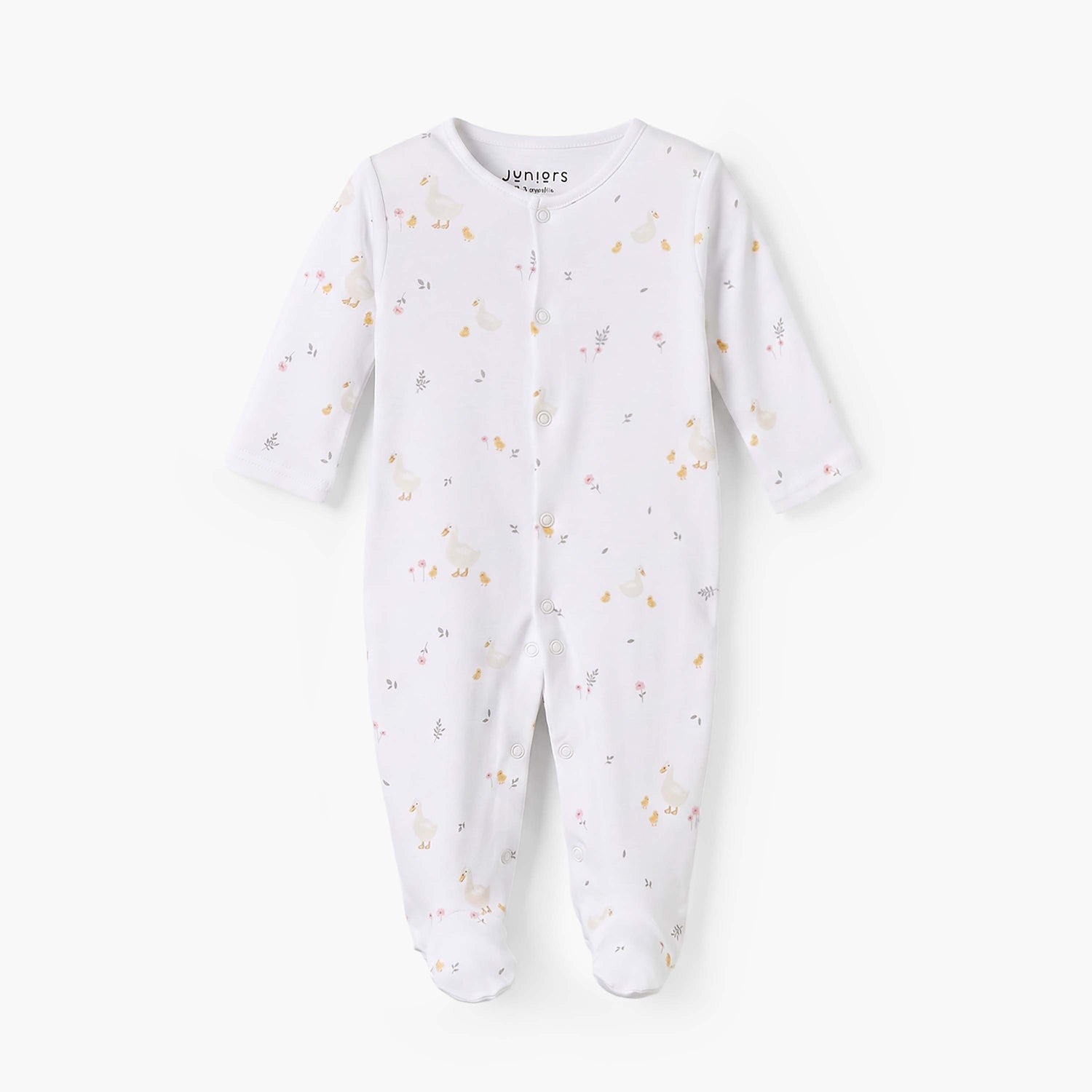 Pack of 3 Juniors Cotton Crew Neck Long Sleeves Sleepsuit with Squirrel Print