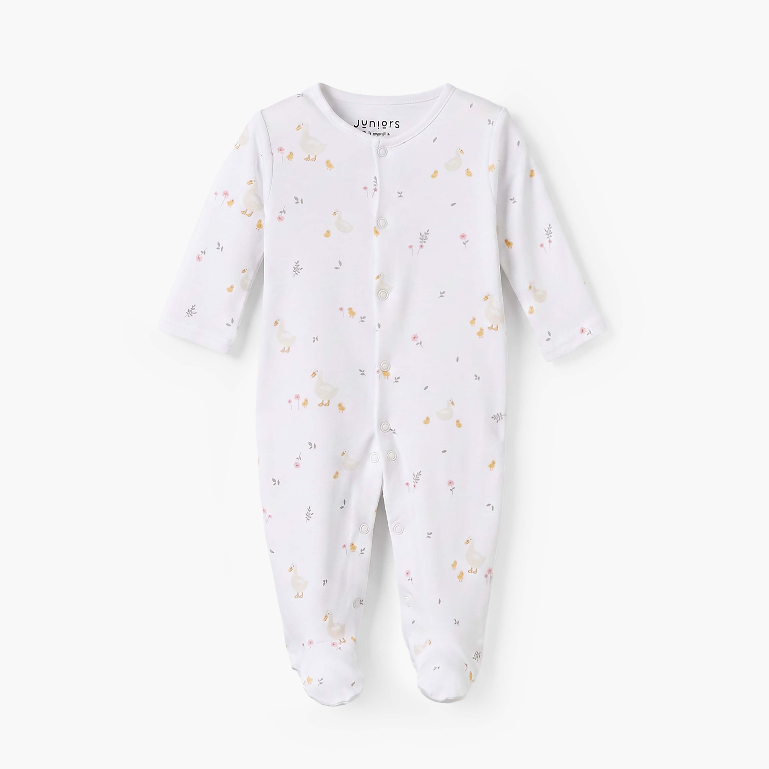 Pack of 3 Juniors Cotton Crew Neck Long Sleeves Sleepsuit with Squirrel Print