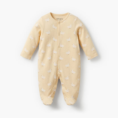 Pack of 3 Juniors Bamboo Cotton Round Neck Long Sleeves Sleepsuit with Duck Print