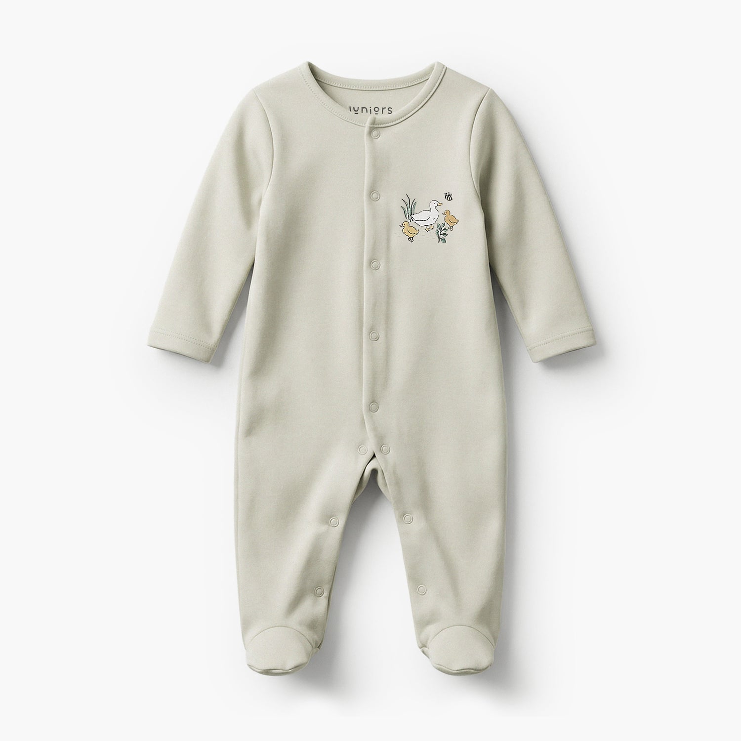 Pack of 3 Juniors Bamboo Cotton Round Neck Long Sleeves Sleepsuit with Duck Print
