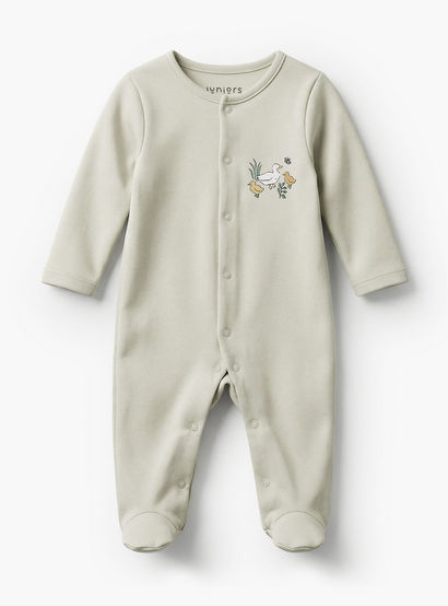 Pack of 3 Juniors Bamboo Cotton Round Neck Long Sleeves Sleepsuit with Duck Print-baby-girls-clothing-nightwear-sleepsuits-image-5