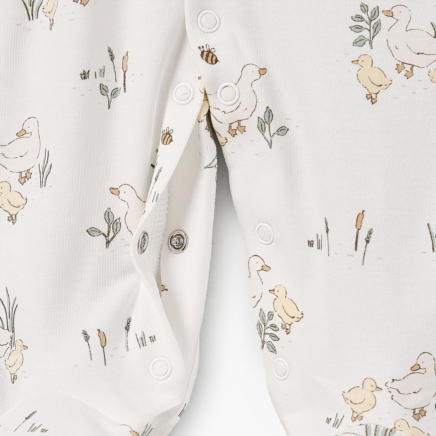 Pack of 3 Juniors Bamboo Cotton Round Neck Long Sleeves Sleepsuit with Duck Print