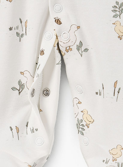 Pack of 3 Juniors Bamboo Cotton Round Neck Long Sleeves Sleepsuit with Duck Print-baby-girls-clothing-nightwear-sleepsuits-image-7
