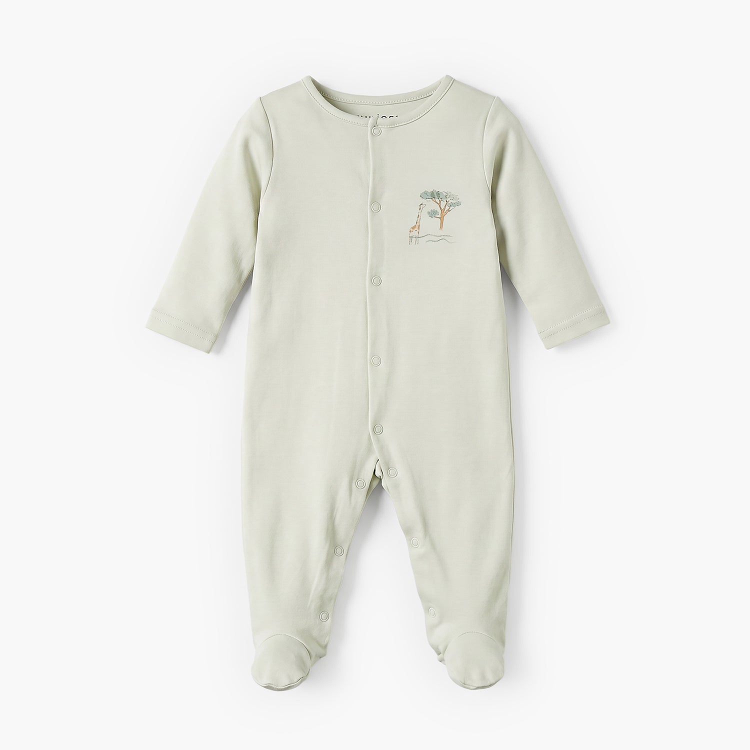 Pack of 3 Juniors Crew Neck Long Sleeves Sleepsuit with Giraffe Print