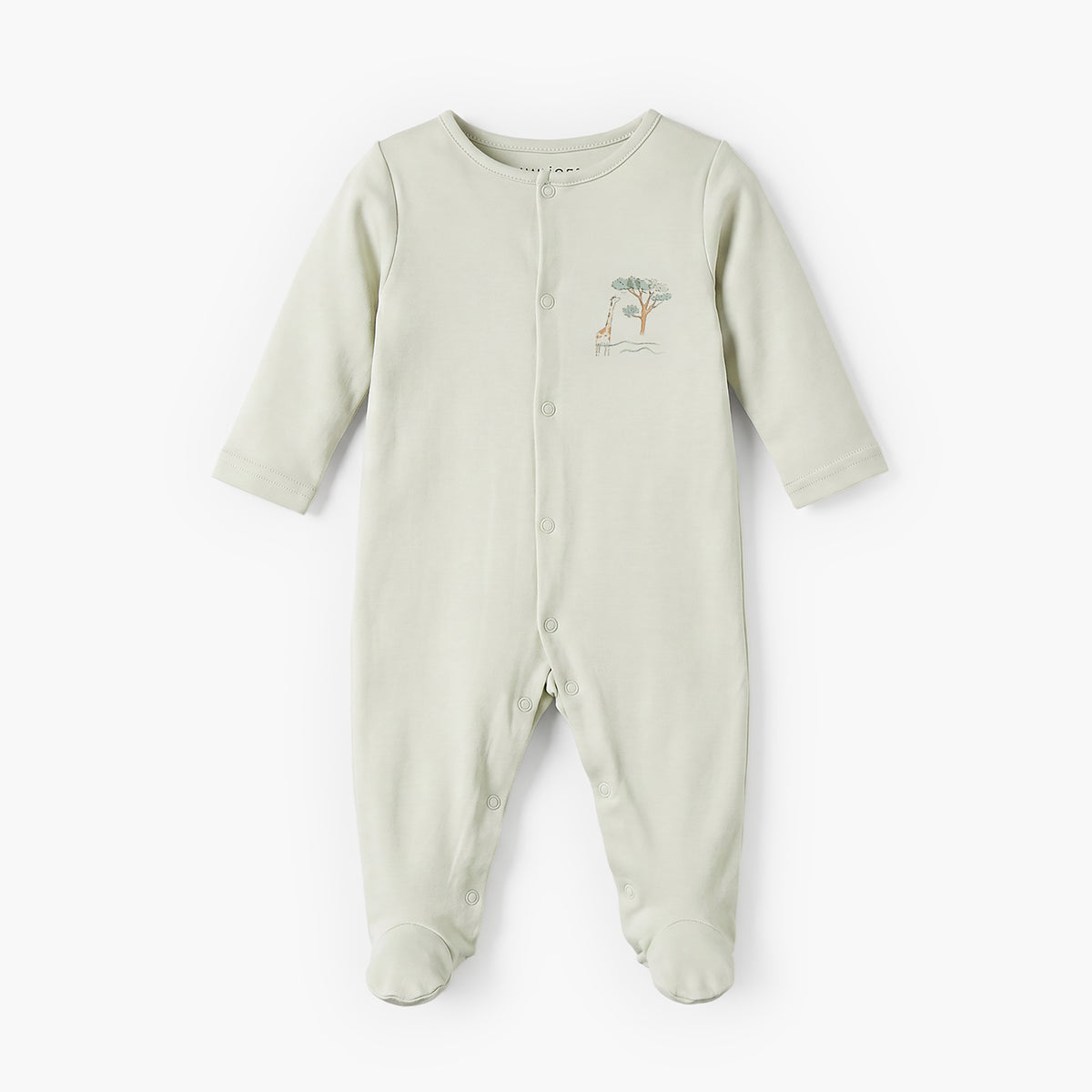 Pack of 3 Juniors Crew Neck Long Sleeves Sleepsuit with Giraffe Print