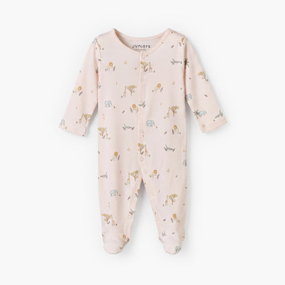 Pack of 3 Juniors Crew Neck Long Sleeves Sleepsuit with Giraffe Print
