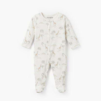 Pack of 3 Juniors Crew Neck Long Sleeves Sleepsuit with Giraffe Print