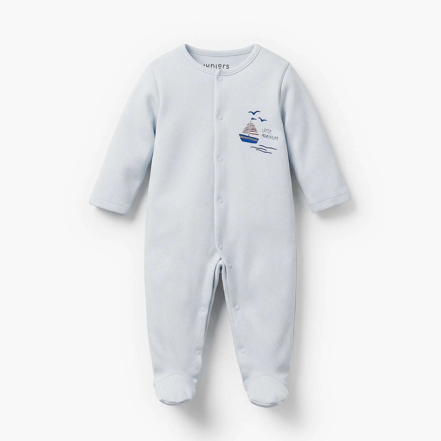 Pack of 3 Juniors Bamboo Round Neck Long Sleeves Sleepsuit with Nautical Print