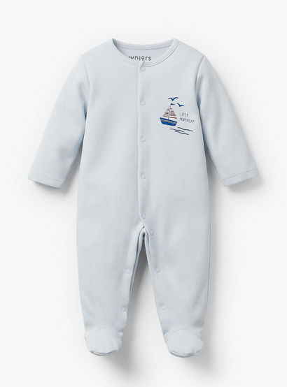 Pack of 3 Juniors Bamboo Round Neck Long Sleeves Sleepsuit with Nautical Print-baby-boys-clothing-nightwear-sleepsuits-image-5