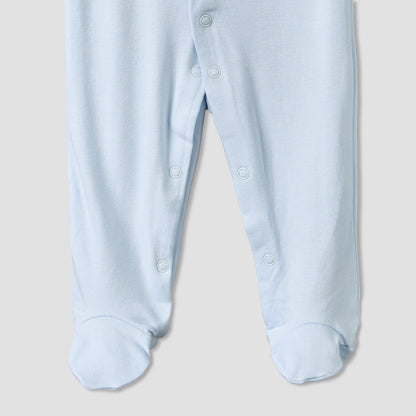 Pack of 3 Juniors Round Neck Long Sleeves Sleepsuit with Sail Boat Print