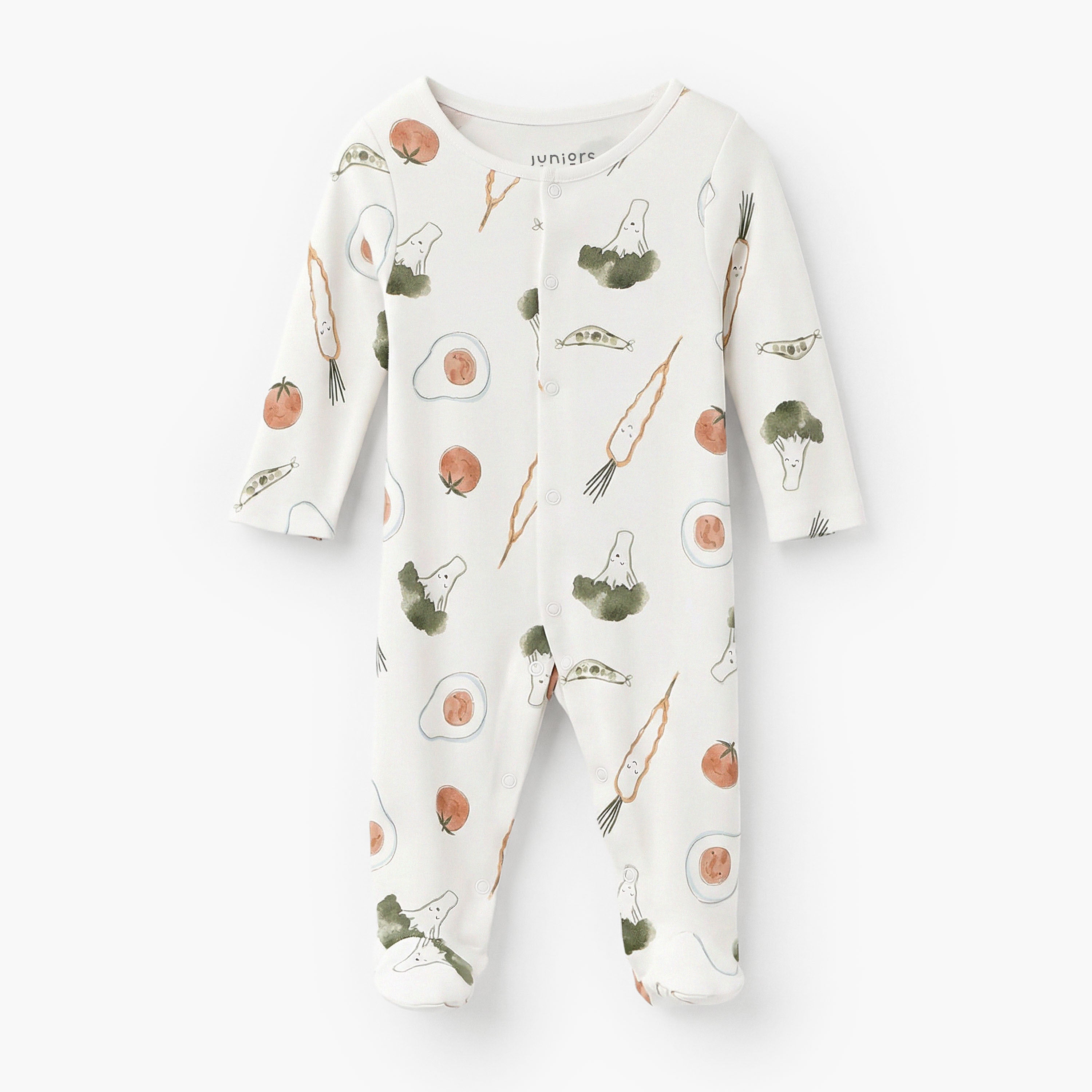 Pack of 3 Juniors Bamboo Round Neck Long Sleeves Sleepsuit with Assorted Print