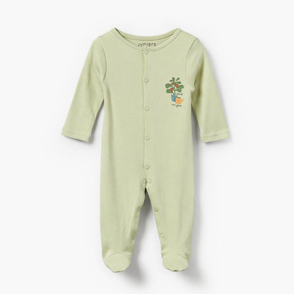 Pack of 3 Juniors Bamboo Round Neck Long Sleeves Sleepsuit with Assorted Print