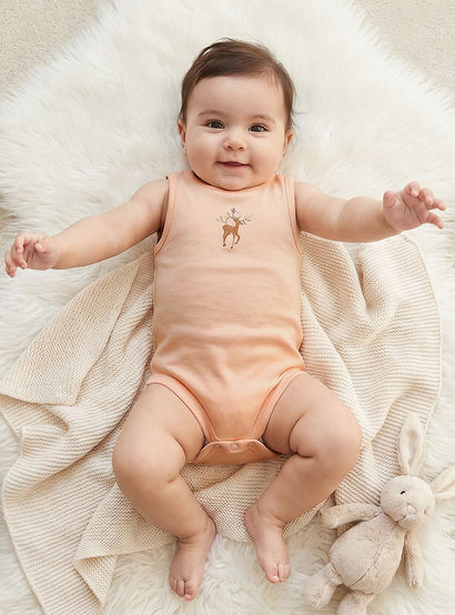 Pack of 5 Juniors Crew Neck Sleeveless Bodysuit with Safari Print-baby-girls-clothing-bodysuits-image-2