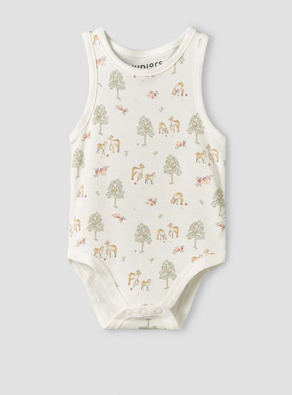 Pack of 5 Juniors Crew Neck Sleeveless Bodysuit with Safari Print-baby-girls-clothing-bodysuits-image-8