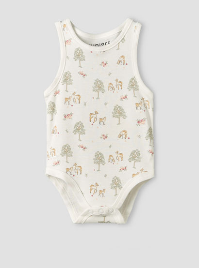 Pack of 5 Juniors Crew Neck Sleeveless Bodysuit with Safari Print-baby-girls-clothing-bodysuits-image-9