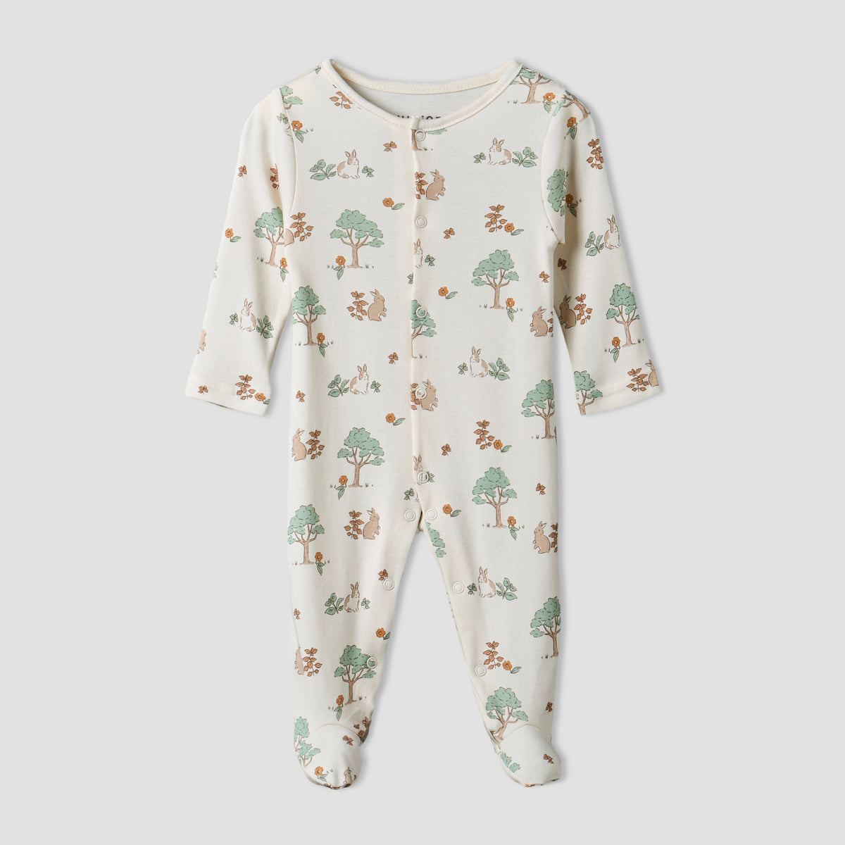 Pack of 3 Juniors Round Neck Long Sleeve Sleepsuit with Bunny Print