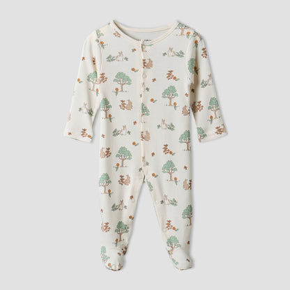 Pack of 3 Juniors Round Neck Long Sleeve Sleepsuit with Bunny Print