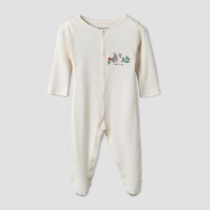 Pack of 3 Juniors Round Neck Long Sleeve Sleepsuit with Bunny Print