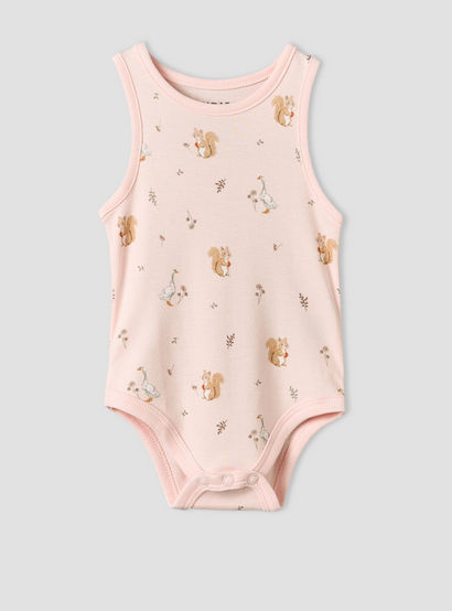 Pack of 5 Juniors Round Neck Sleeveless Bodysuit with Assorted Print-baby-girls-clothing-bodysuits-image-7
