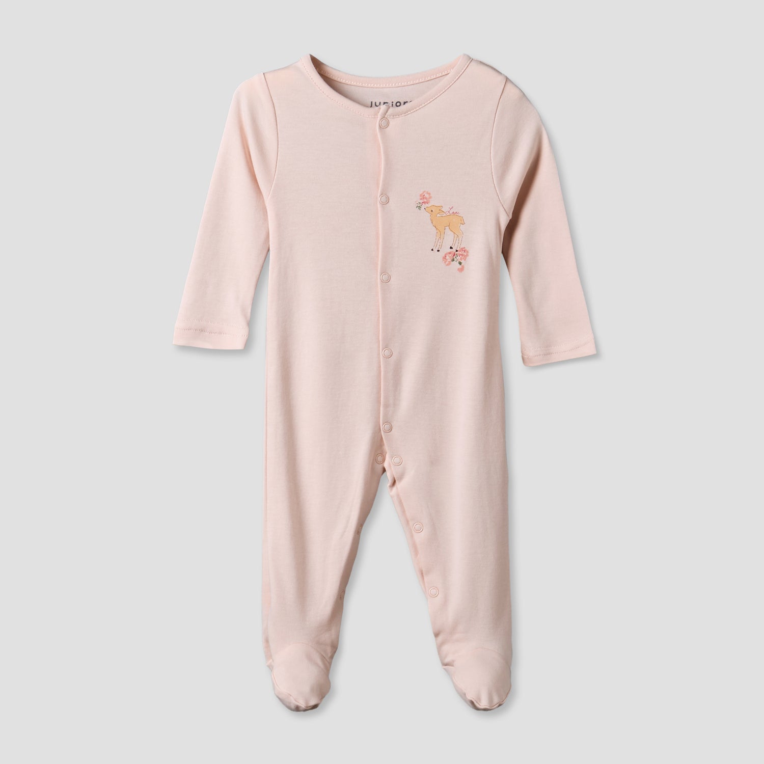 Pack of 3 Juniors Round Neck Long Sleeve Sleepsuit with Assorted Print