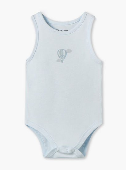 Pack of 5 Juniors Crew Neck Sleeveless Bodysuit with Hot Air Balloon Print-baby-boys-clothing-bodysuits-image-3