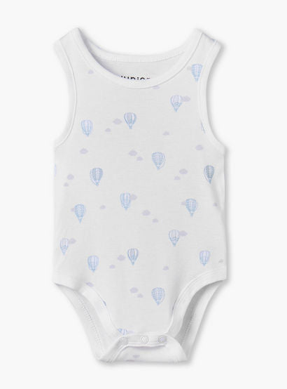 Pack of 5 Juniors Crew Neck Sleeveless Bodysuit with Hot Air Balloon Print-baby-boys-clothing-bodysuits-image-5