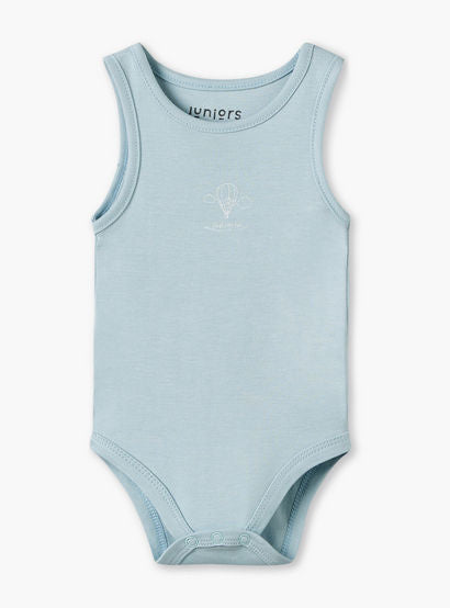 Pack of 5 Juniors Crew Neck Sleeveless Bodysuit with Hot Air Balloon Print-baby-boys-clothing-bodysuits-image-7