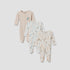 Pack of 3 Juniors Round Neck Long Sleeves Sleepsuit with Button Closure - Multicolour / 12-18 mths