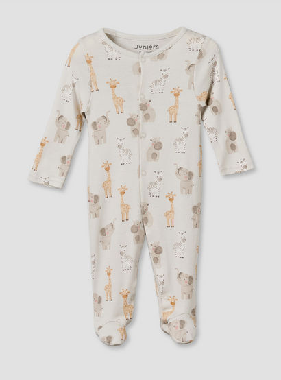 Pack of 3 Juniors Round Neck Long Sleeves Sleepsuit with Button Closure-baby-boys-clothing-nightwear-sleepsuits-image-4