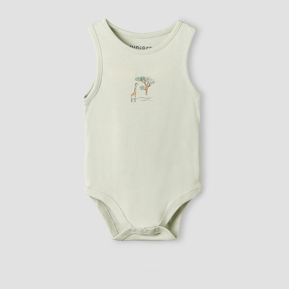 Pack of 5 Juniors Crew Neck Sleeveless Bodysuit with Safari Print