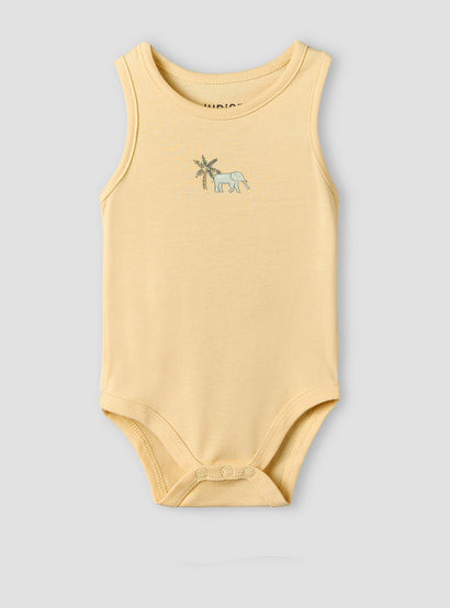 Pack of 5 Juniors Crew Neck Sleeveless Bodysuit with Safari Print-baby-boys-clothing-bodysuits-image-3