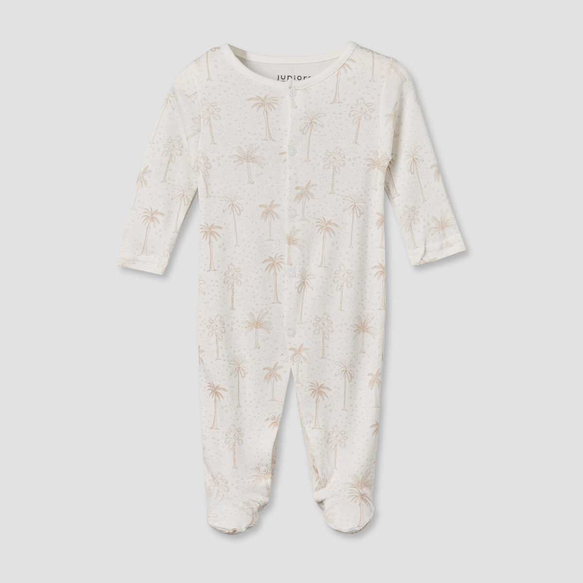Pack of 3 Juniors Round Neck Long Sleeves Sleepsuit with Button Closure
