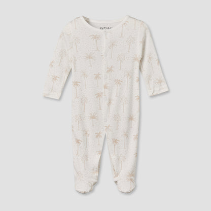 Pack of 3 Juniors Round Neck Long Sleeves Sleepsuit with Button Closure