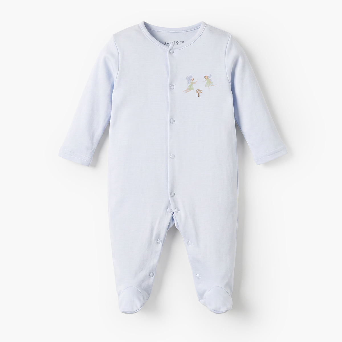 Pack of 5 Juniors Round Neck Long Sleeves Sleepsuits with Fairy Print