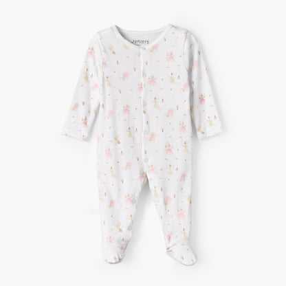 Pack of 5 Juniors Round Neck Long Sleeves Sleepsuits with Fairy Print