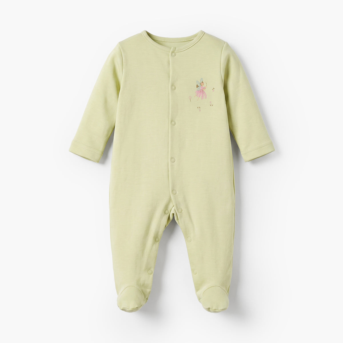 Pack of 5 Juniors Round Neck Long Sleeves Sleepsuits with Fairy Print