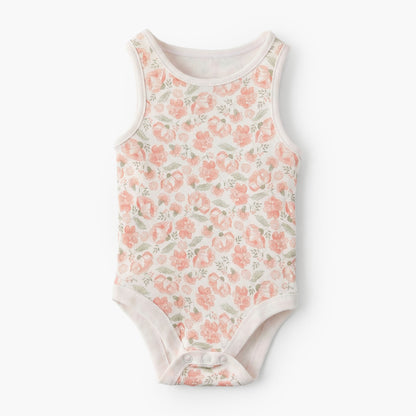 Pack of 7Juniors Bamboo Round Neck Sleeveless Bodysuit with Assorted Print