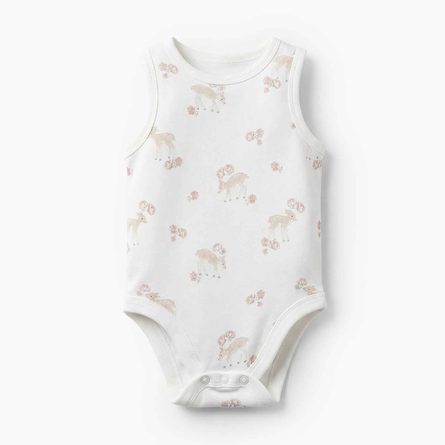 Pack of 7Juniors Bamboo Round Neck Sleeveless Bodysuit with Assorted Print