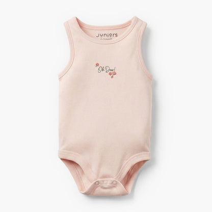 Pack of 7Juniors Bamboo Round Neck Sleeveless Bodysuit with Assorted Print