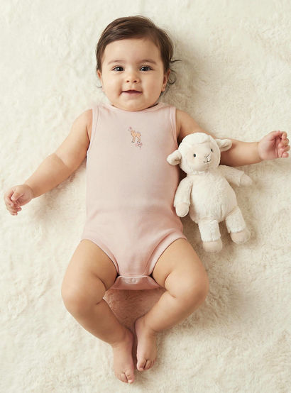 Pack of 7Juniors Bamboo Round Neck Sleeveless Bodysuit with Assorted Print-baby-girls-clothing-bodysuits-image-2